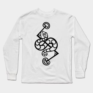 Pictish Snake stone carving design Long Sleeve T-Shirt